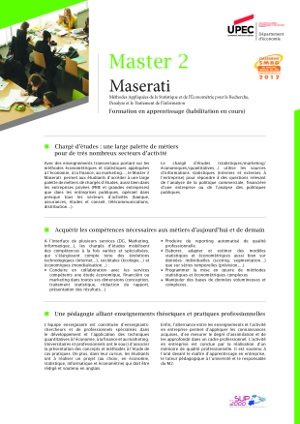 Image plaquette de présentation Master 2 Maserati formation en apprentissage
